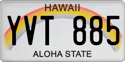 HI license plate YVT885