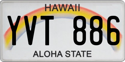 HI license plate YVT886