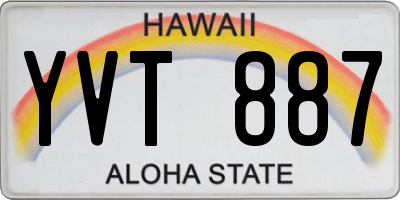 HI license plate YVT887