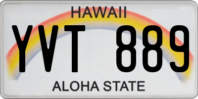 HI license plate YVT889