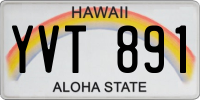 HI license plate YVT891