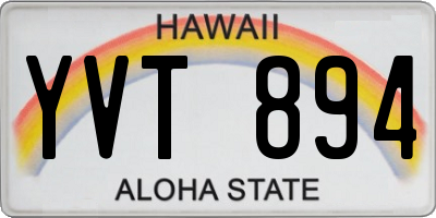 HI license plate YVT894