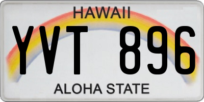 HI license plate YVT896