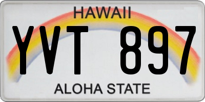HI license plate YVT897