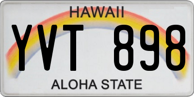 HI license plate YVT898