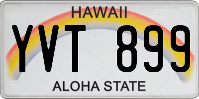 HI license plate YVT899