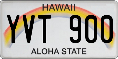 HI license plate YVT900