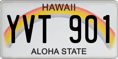 HI license plate YVT901