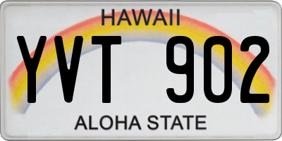 HI license plate YVT902