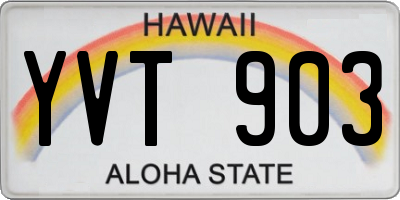 HI license plate YVT903