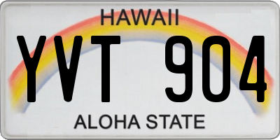 HI license plate YVT904