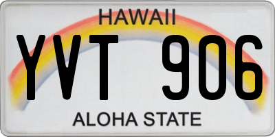 HI license plate YVT906