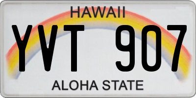 HI license plate YVT907