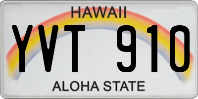 HI license plate YVT910