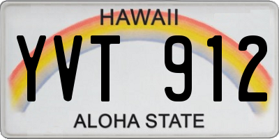 HI license plate YVT912