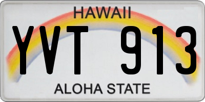 HI license plate YVT913