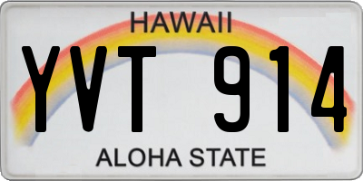 HI license plate YVT914
