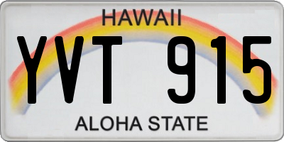 HI license plate YVT915