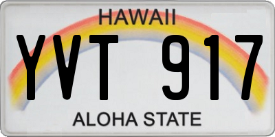 HI license plate YVT917