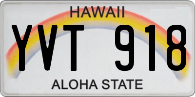 HI license plate YVT918