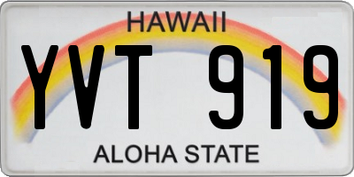 HI license plate YVT919