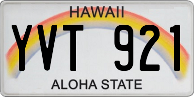 HI license plate YVT921
