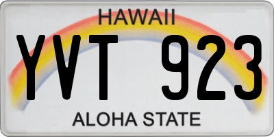 HI license plate YVT923