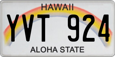 HI license plate YVT924