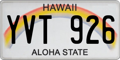HI license plate YVT926