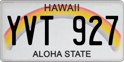HI license plate YVT927