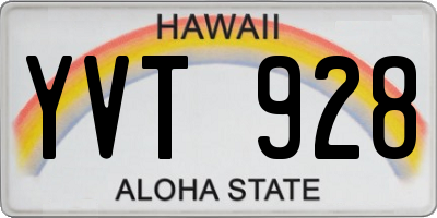 HI license plate YVT928