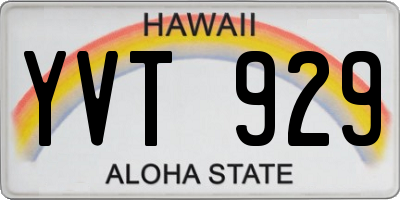 HI license plate YVT929