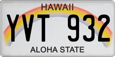 HI license plate YVT932