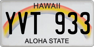 HI license plate YVT933