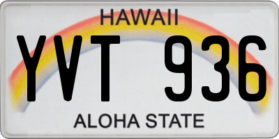 HI license plate YVT936
