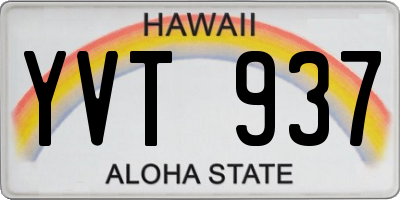 HI license plate YVT937