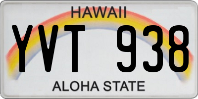 HI license plate YVT938