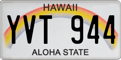 HI license plate YVT944