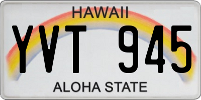 HI license plate YVT945