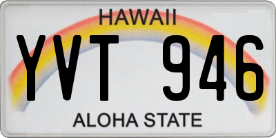 HI license plate YVT946