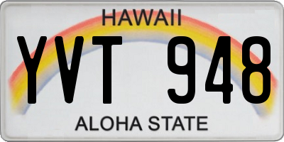 HI license plate YVT948