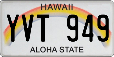 HI license plate YVT949