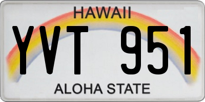 HI license plate YVT951