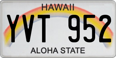 HI license plate YVT952