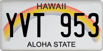 HI license plate YVT953
