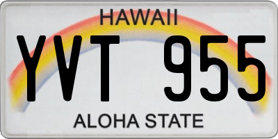HI license plate YVT955