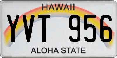 HI license plate YVT956