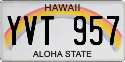 HI license plate YVT957