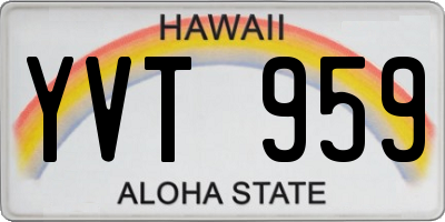 HI license plate YVT959