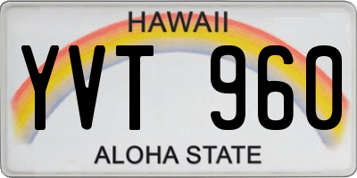 HI license plate YVT960